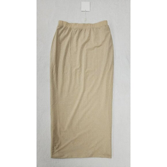 BOSSA Gold Sparkle Silhouette Kylie Body Con Maxi Skirt Large - Picture 6 of 7